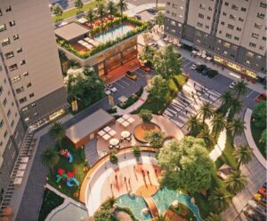 Hồ bơi tiện ích nội khu căn hộ Green Town Bình Tân SOLENA