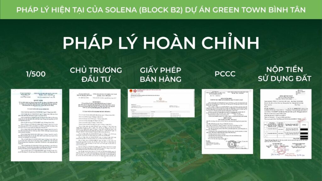 Pháp lý hoàn chỉnh dự án Green Town Bình Tân SOLENA