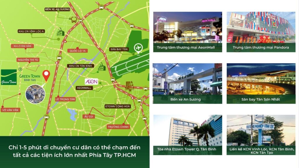Sơ đồ kết nối tiện ích Green Town Bình Tân